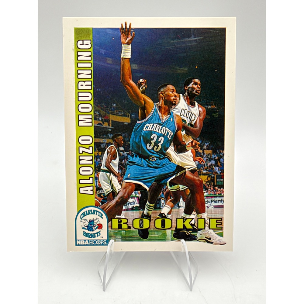 1992-93 SkyBox NBA Hoops Alonzo Mourning Rookie Card 361 Charlotte Hornets NM+